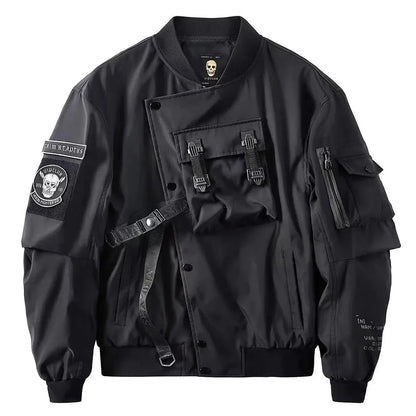 Skull Tactical Bomber Jacket – Men's Streetwear Workwear