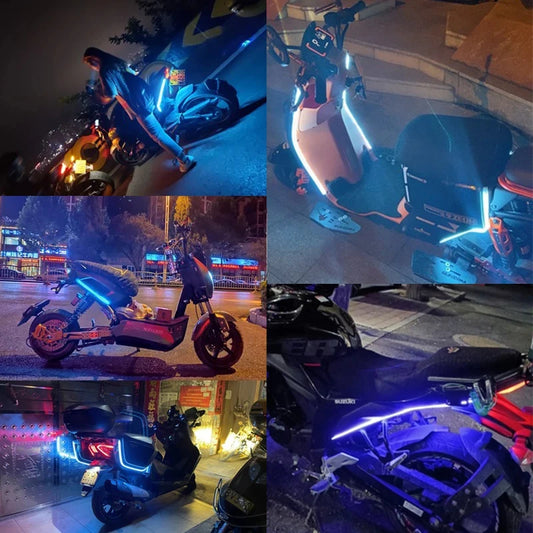 Flexibler LED-Tagfahrlicht- und Blinklichtstreifen für Motorräder – 2 Stück