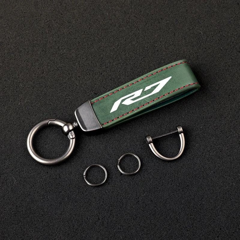 Carbon Fiber Motorcycle Keychain – Split Ring Pendant, 5 Colors