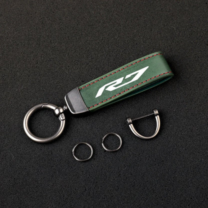 Carbon Fiber Motorcycle Keychain – Split Ring Pendant, 5 Colors