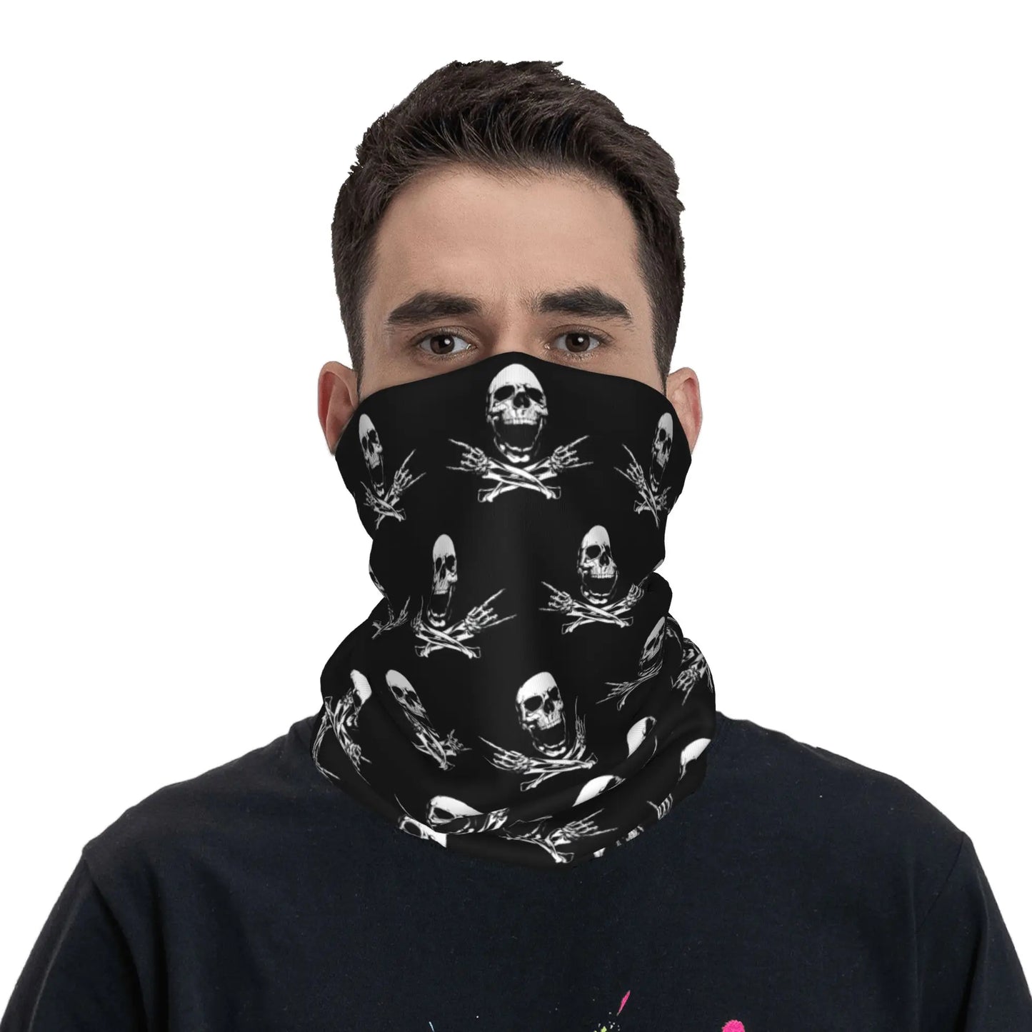 Rock & Skull Graphic Tube Bandana Neck Gaiter – Unisex Face Cover & Balaclava | 24 Designs