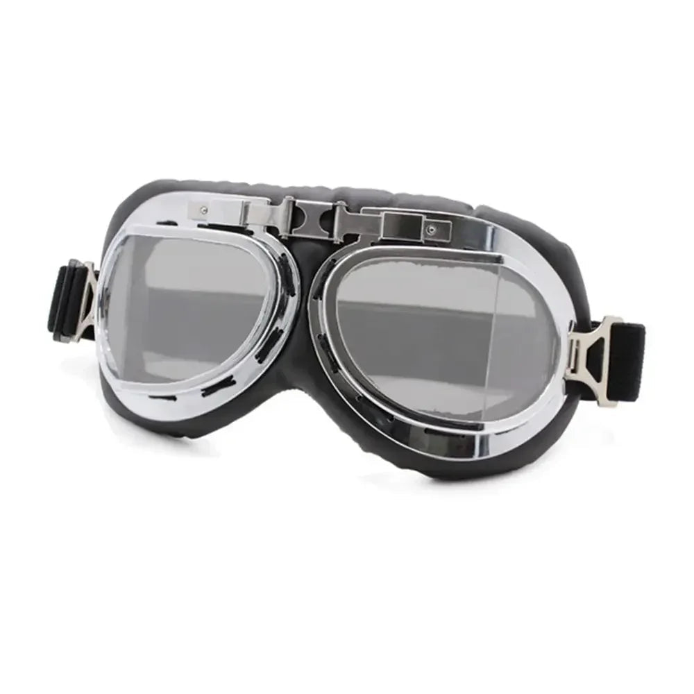 Vintage Pilot Goggles for Motorcycle – Windproof Retro Riding Glasses