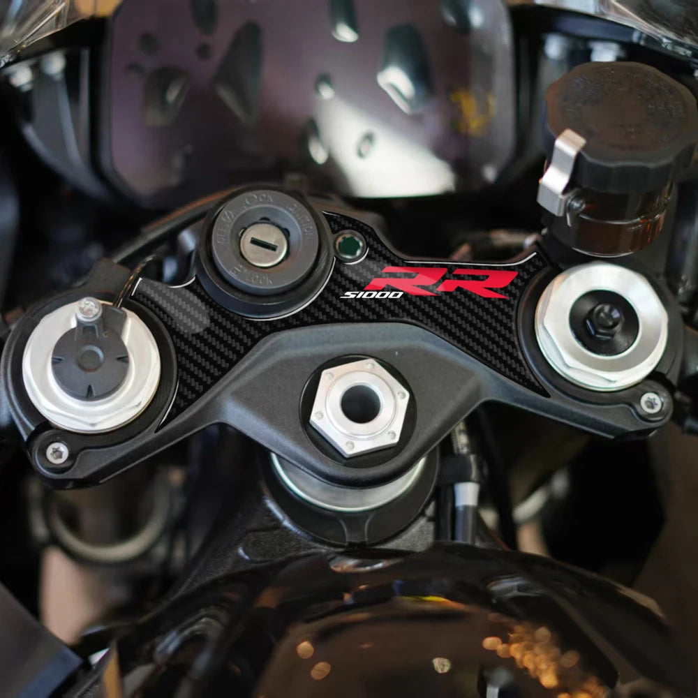 3D Carbon-Look Motorcycle Upper Triple Yoke Defender – S1000RR 2023-2025
