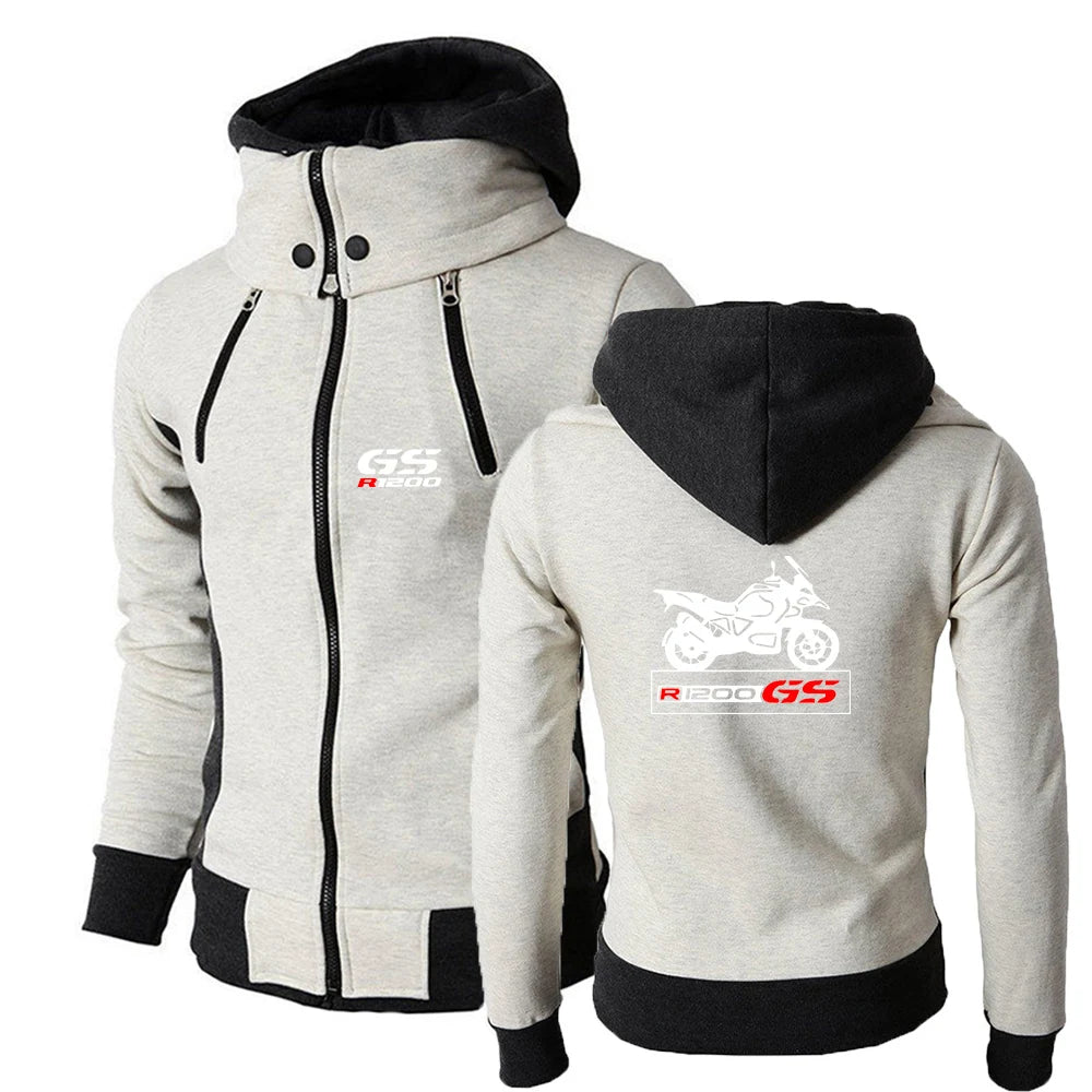 Motorcycle GS Adventure Tri-Color Zipper Hoodie – Spring & Autumn