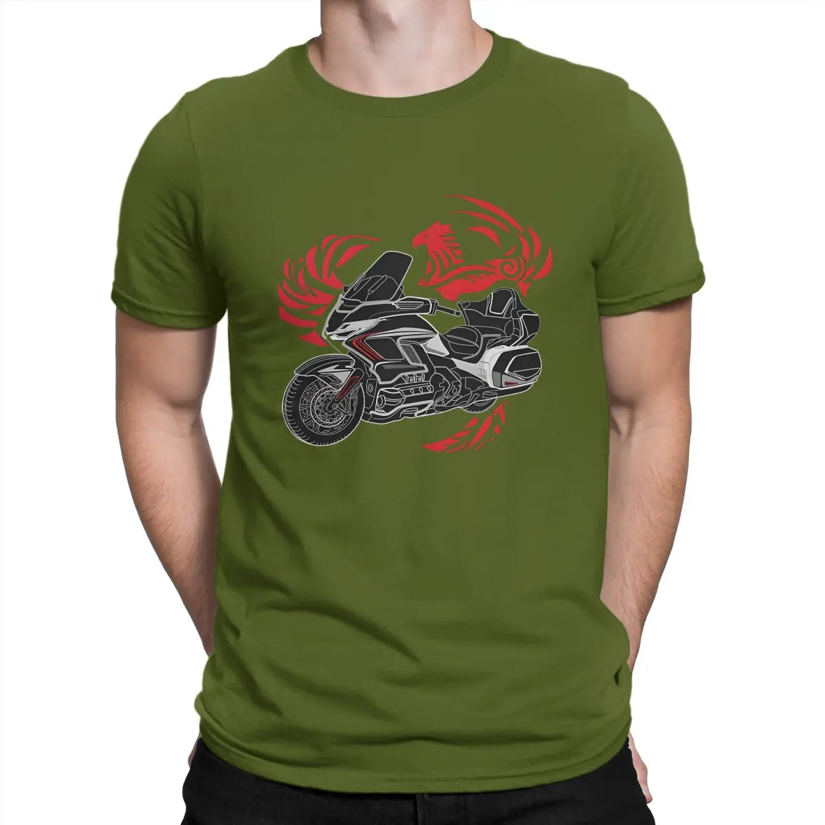 Goldwing Legend Motorcycle Graphic T-Shirt — Men's Cotton Tee