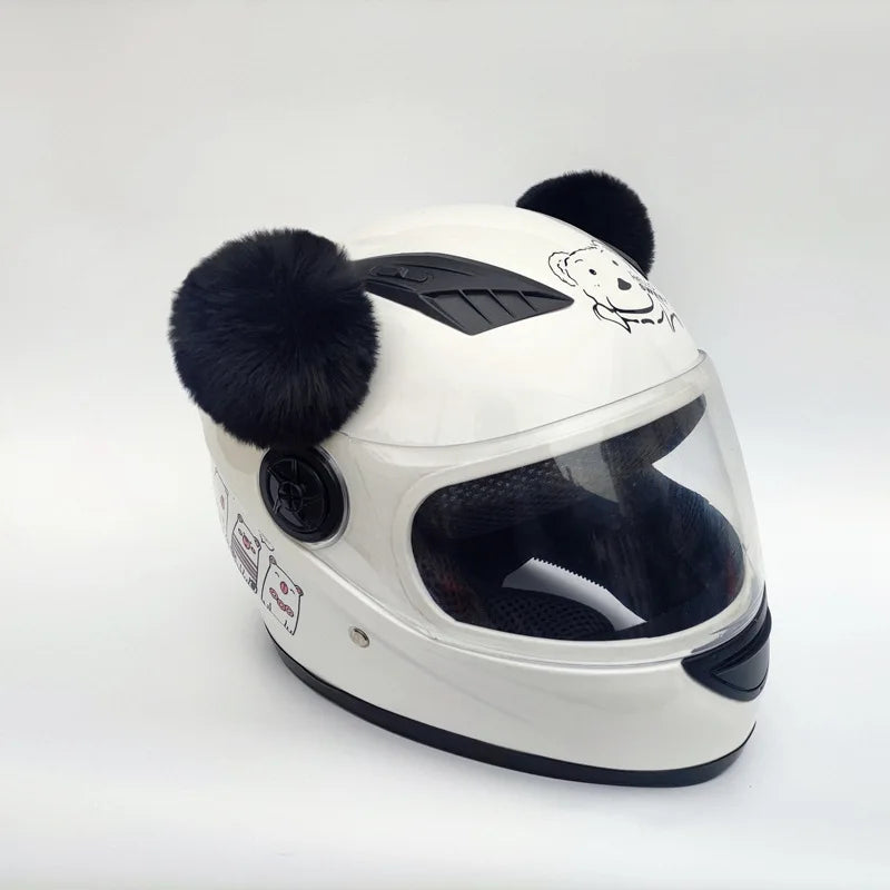 Plush Motorcycle Helmet Cat Ears