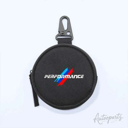 Performance Tactical Round Coin Pouch – Nylon Key Bag with Carabiner Clip
