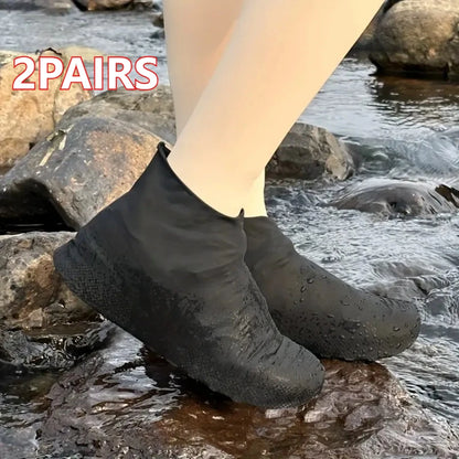 Waterproof Latex Shoe Covers – Anti-Slip, Reusable Rain Boot Covers | Black