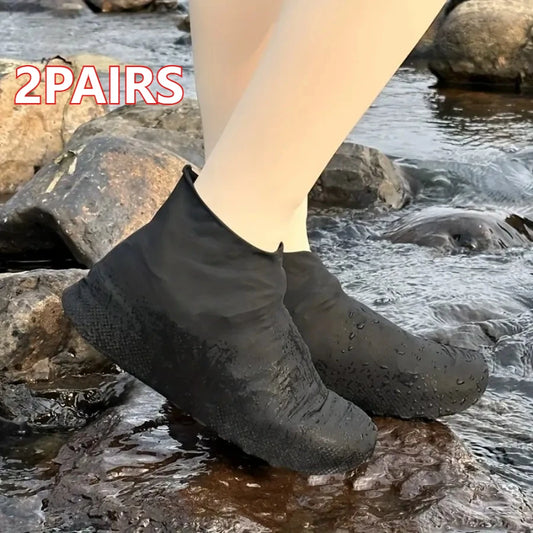 Waterproof Latex Shoe Covers – Anti-Slip, Reusable Rain Boot Covers | Black