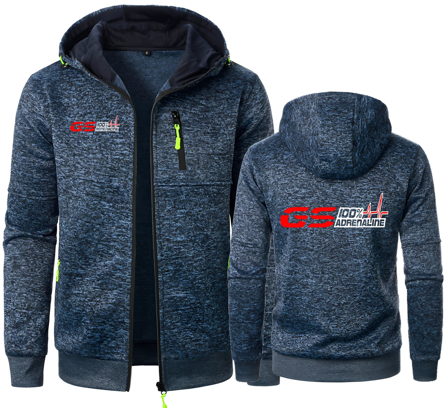 Moto Biker Fleece Zip Hoodie – Full-Zip Rider Sweatshirt Jacket