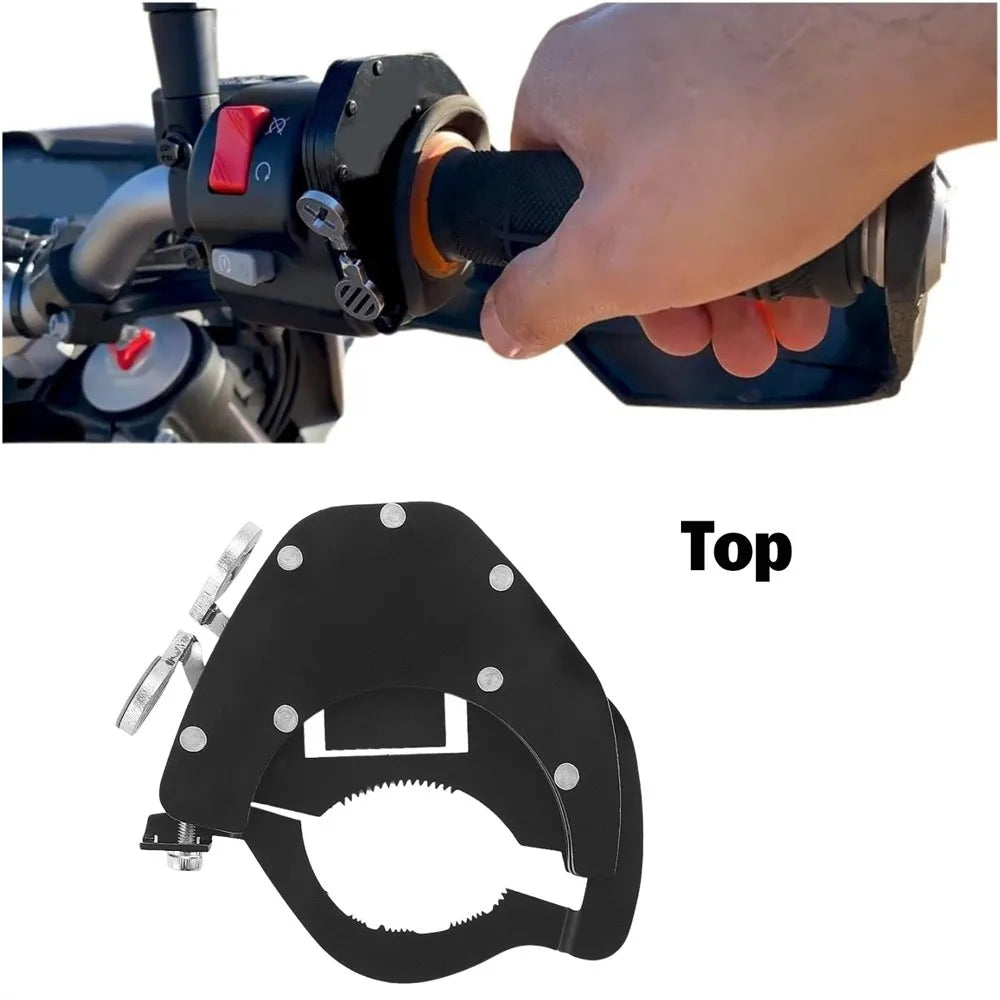 Steel Motorcycle Throttle Lock – Universal Cruise Control Top Kit