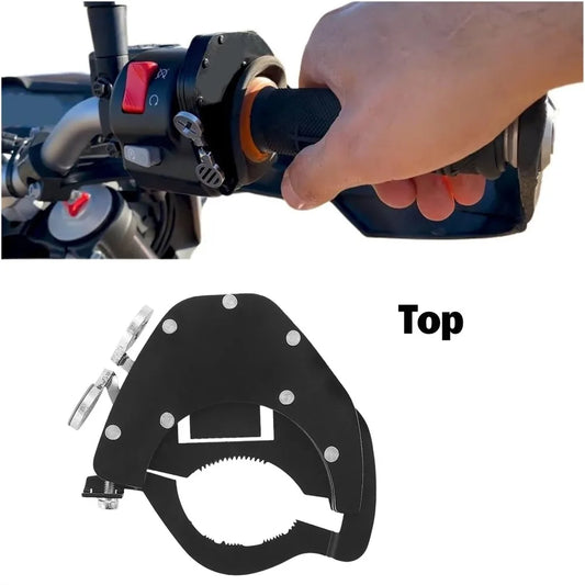 Steel Motorcycle Throttle Lock – Universal Cruise Control Top Kit