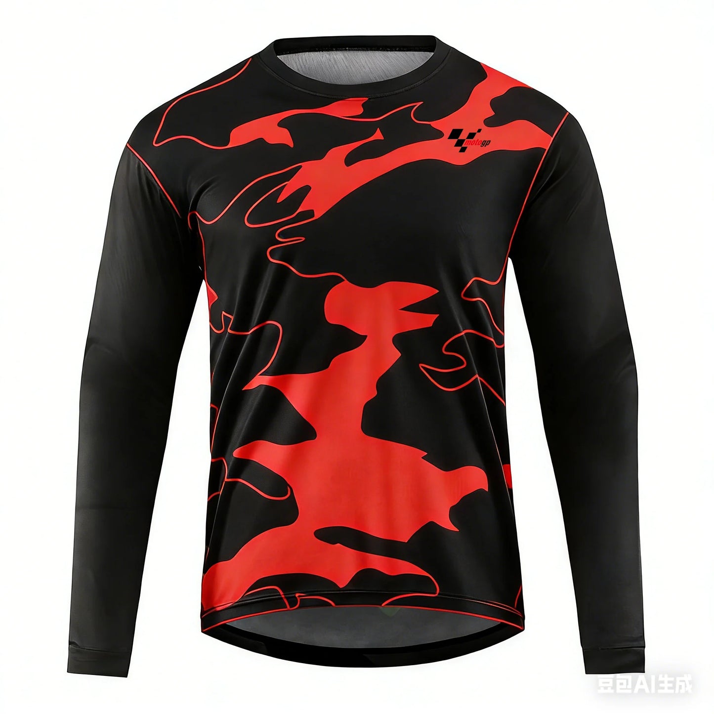 Motorcycle Riding Long-Sleeve Jersey — 3D Print Breathable Top