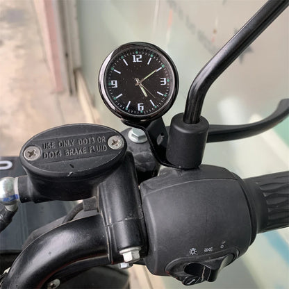 Motorcycle Handlebar Clock — Waterproof Luminous Mirror Base Mount
