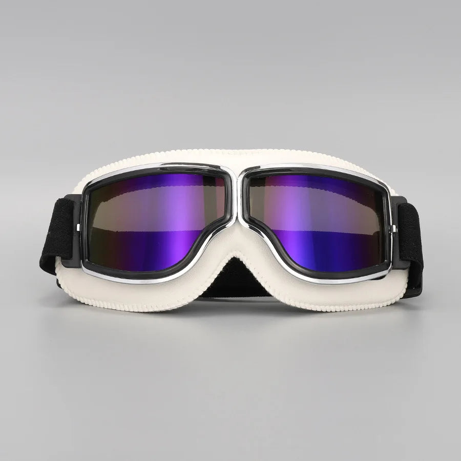 Retro Leather Motorcycle Goggles – Vintage Windproof Riding Glasses