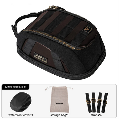 Bolsa magnética para depósito de motocicleta – Bolsa retro de cuero expandible de 3L–5L