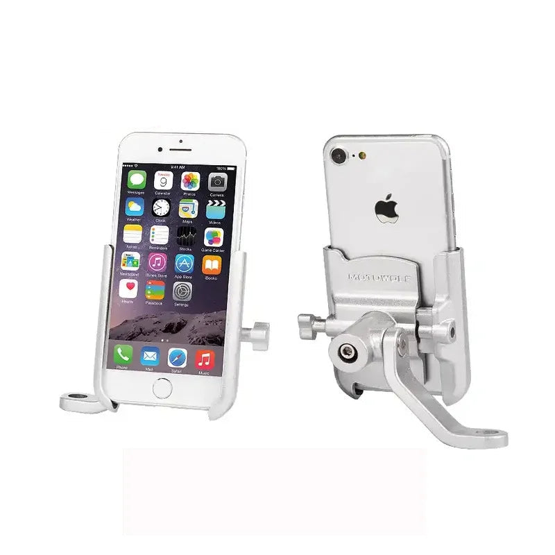 Universal Aluminum Alloy Motorcycle Phone Holder – Handlebar & Mirror Mount