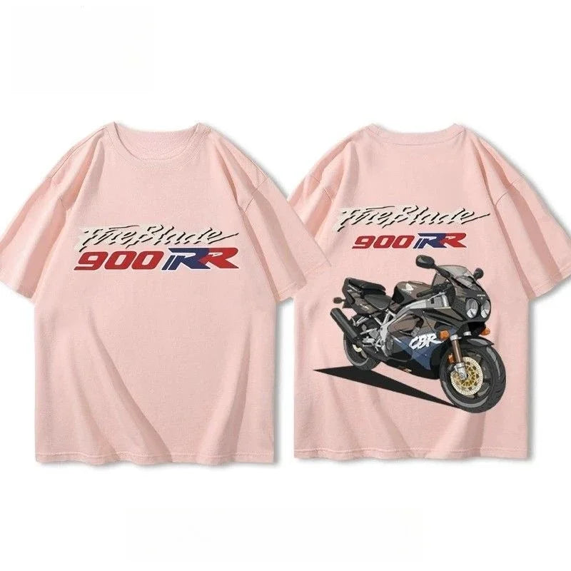 Motorcycle Racing Graphic T-Shirt – Oversized Unisex Short Sleeve, 6 Colors