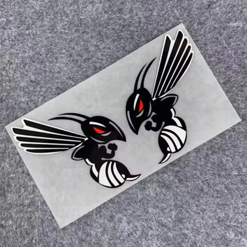 Bộ decal nhãn dán PVC hình ong bắp cày giận dữ chống nước – Thân xe máy, ô tô, xe tải (2 chiếc)
