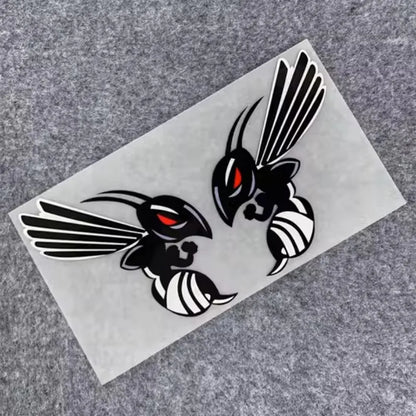 Bộ decal nhãn dán PVC hình ong bắp cày giận dữ chống nước – Thân xe máy, ô tô, xe tải (2 chiếc)