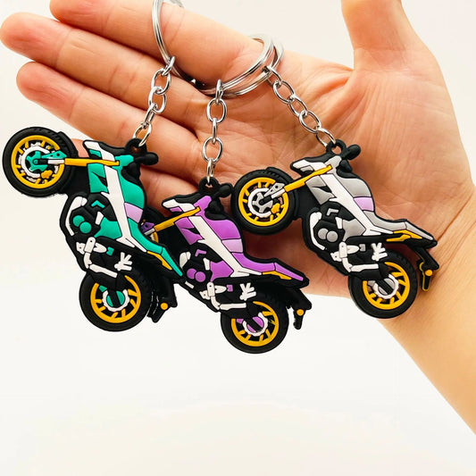 Motorcycle Keychain – Rubber Moto Pendant for Riders