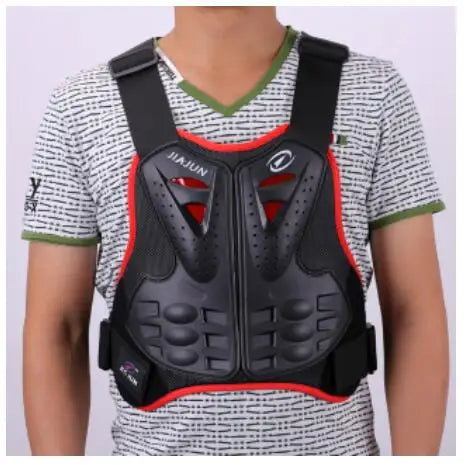 เสื้อกั๊กป้องกันหลังและหน้าอก – เกราะป้องกันสำหรับโมโตครอสและ ATV พร้อมแถบสะท้อนแสง