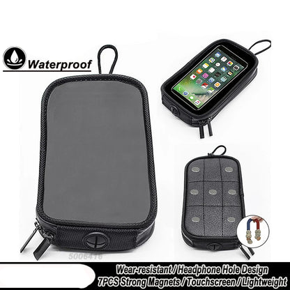 Borsa magnetica per telefono da serbatoio moto – tasca per navigazione touchscreen