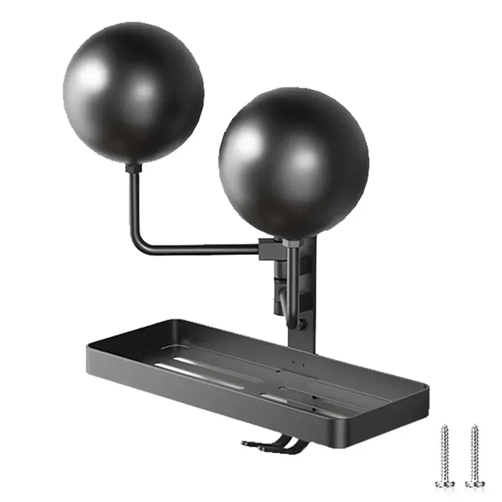 Space Aluminum Motorcycle Helmet Wall Holder – 180° Rotating Ball Display Mount