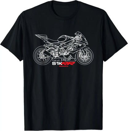 バイク ストリートウェア Tシャツ 綿100% クルーネック 半袖 – メンズ
