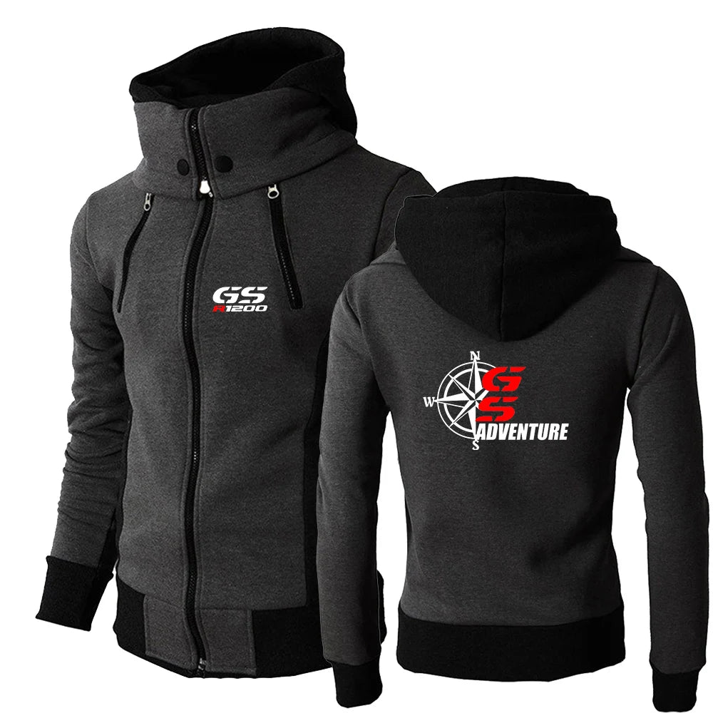 Motorcycle GS Adventure Tri-Color Zipper Hoodie – Spring & Autumn