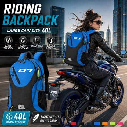 40L Large Capacity Motorcycle Backpack – Waterproof Racing Travel Bag for Riders