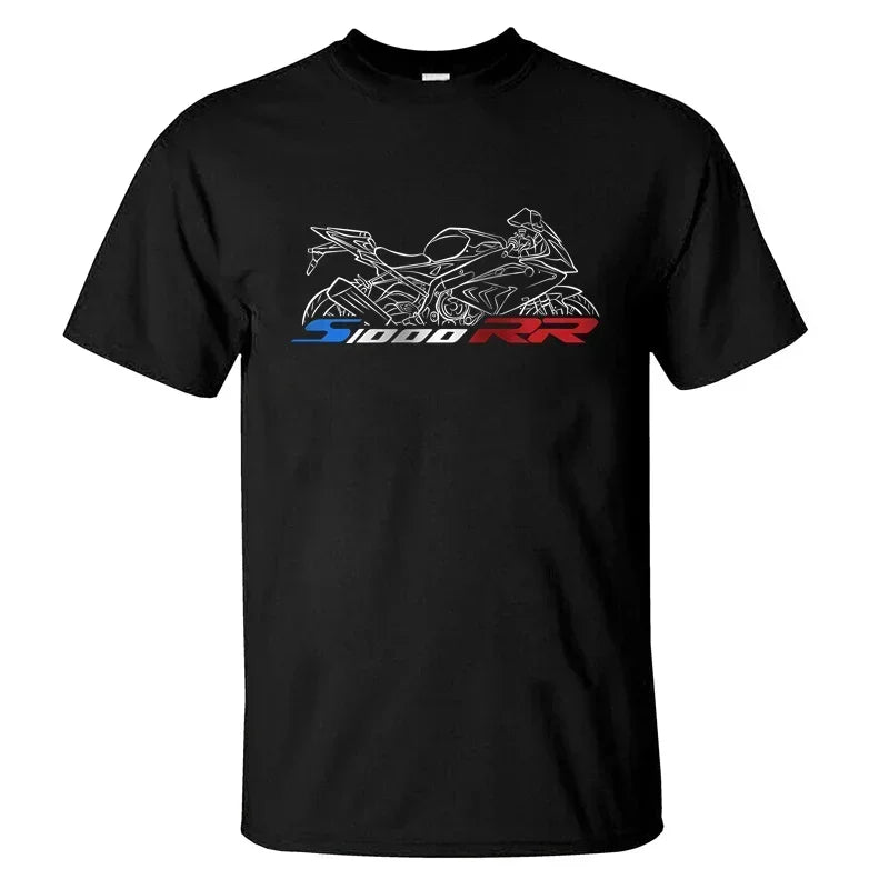 T-shirt à motif pour passionnés de moto – 100 % coton, S–XXXL