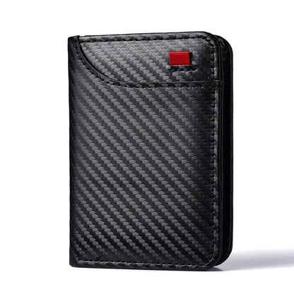 Carbon Fiber Motorcycle Card Wallet – Slim PU Leather Purse