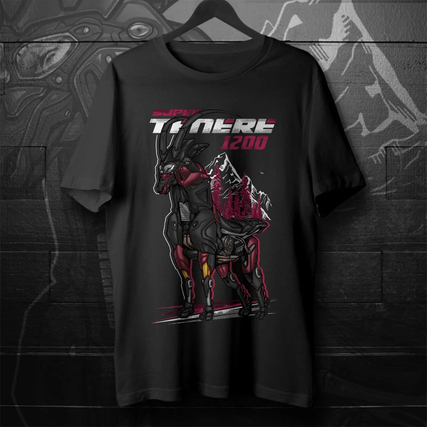 Adventure Motorcycle Graphic T-Shirt – Cyberpunk Antelope Moto Tee