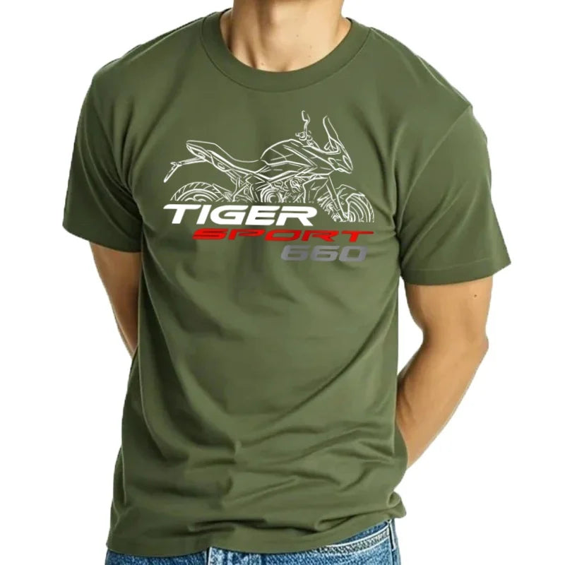 Motorcycle Graphic T-Shirt — 100% Cotton Casual Tee