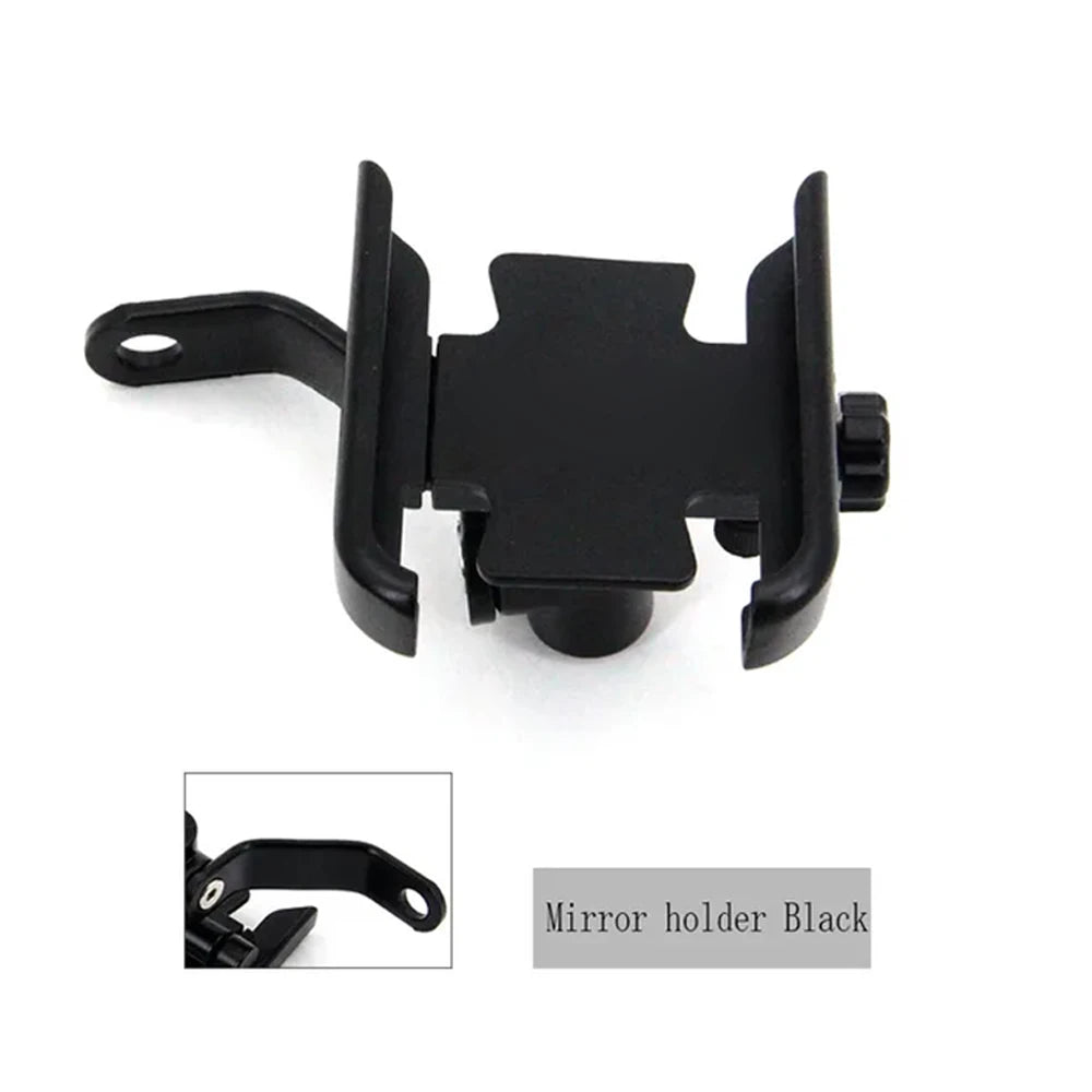 Motorcycle Phone Holder – CNC Aluminum Handlebar & Mirror Mount