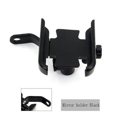 Motorcycle Phone Holder – CNC Aluminum Handlebar & Mirror Mount