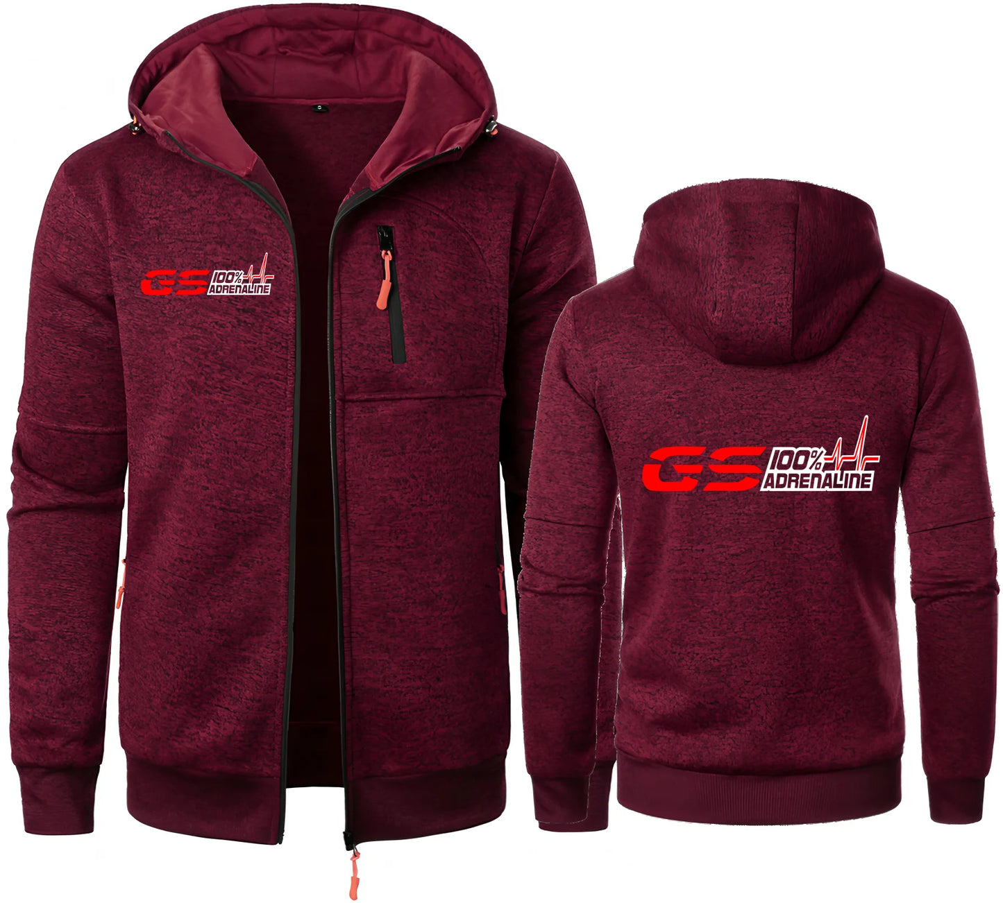 Moto Biker Fleece Zip Hoodie – Full-Zip Rider Sweatshirt Jacket