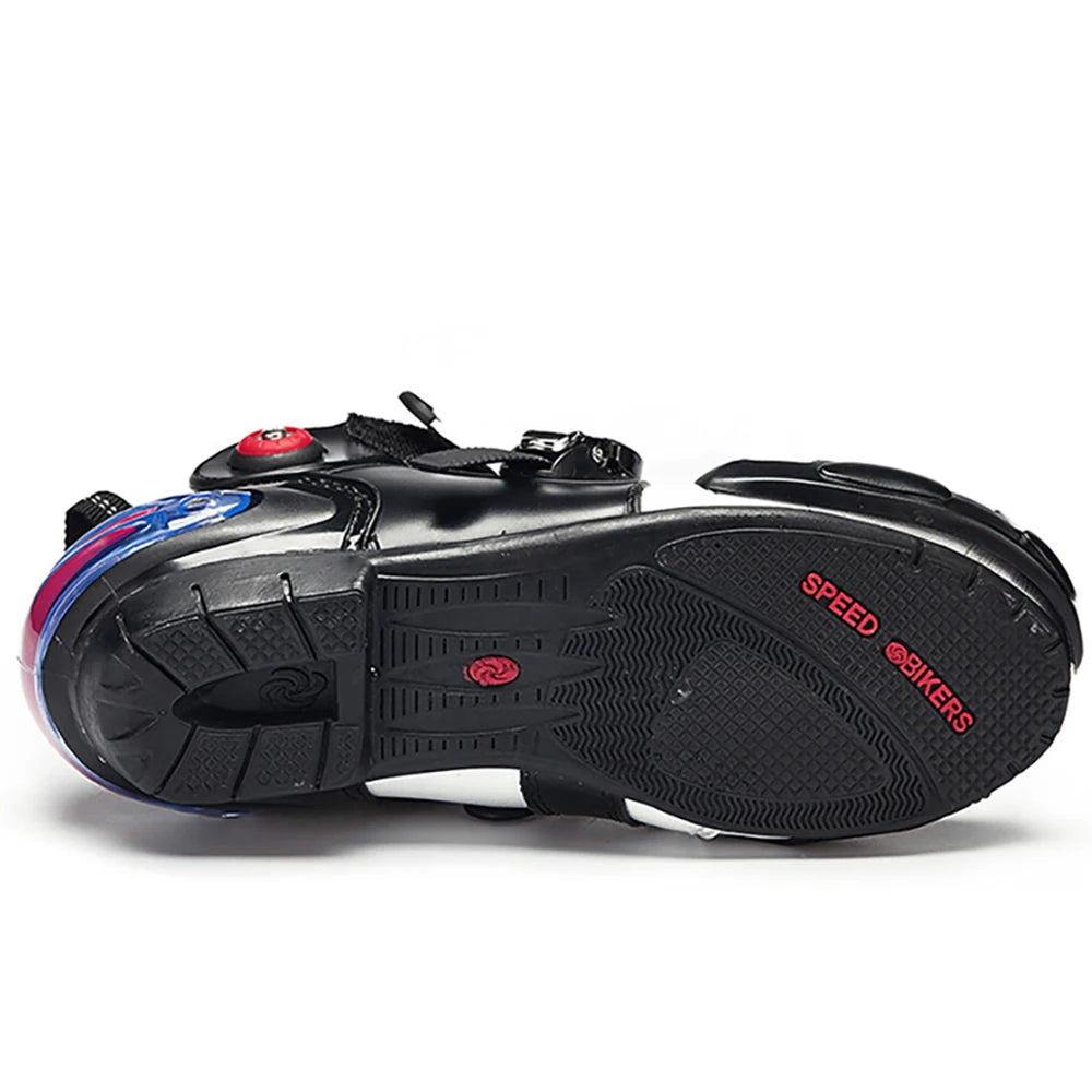 Men's Microfiber Leather Motorcycle Ankle Boots – Non-Slip Racing Riding Shoes