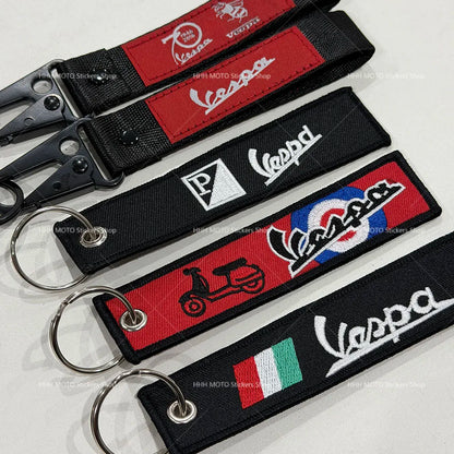 Double-Side Embroidered Motorcycle Keychain | Moto Key Strap Pendant