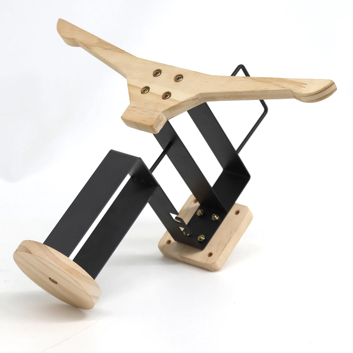 Wooden Motorcycle Helmet & Cap Hanger – Stainless Steel Wall Mount