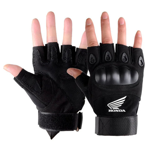 Tactical Motorcycle Half Finger Gloves – Leather Riding & Climbing Gloves (2-Pack)