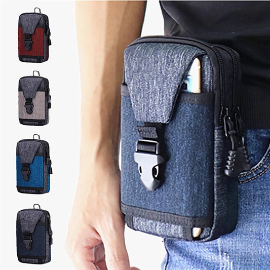 Canvas Belt Pouch – Compact Tactical Waist Pack with Dual Zip & Belt Clip