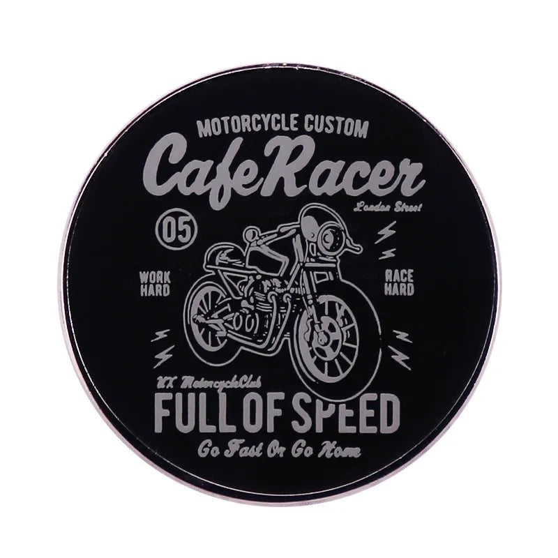 Vintage Motorcycle Club Brooch Pin — Heavy Metal Badge