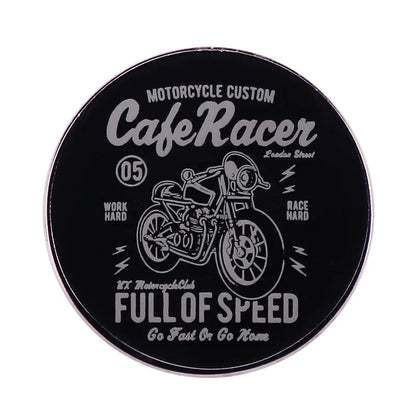 Vintage Motorcycle Club Brooch Pin — Heavy Metal Badge