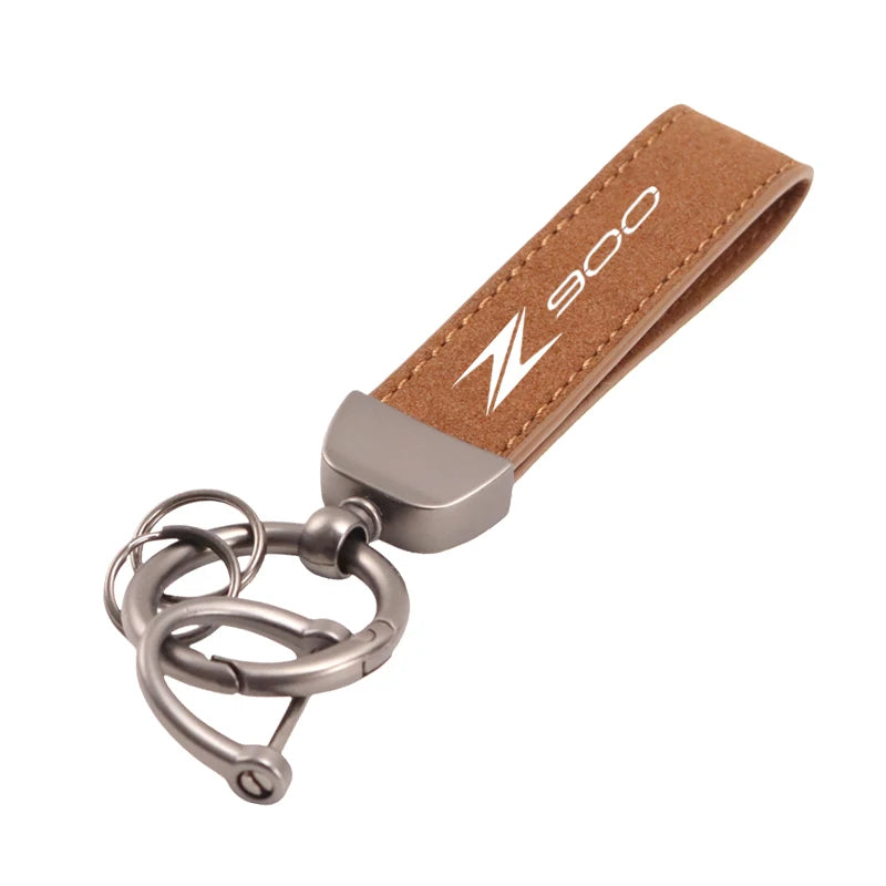 High-Grade Leather Motorcycle Keychain Holder & Keyring
