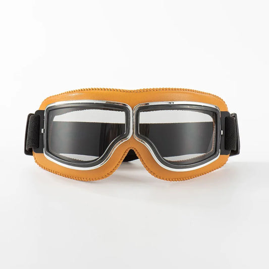 Retro Leather Motorcycle Goggles – Vintage Windproof Riding Glasses