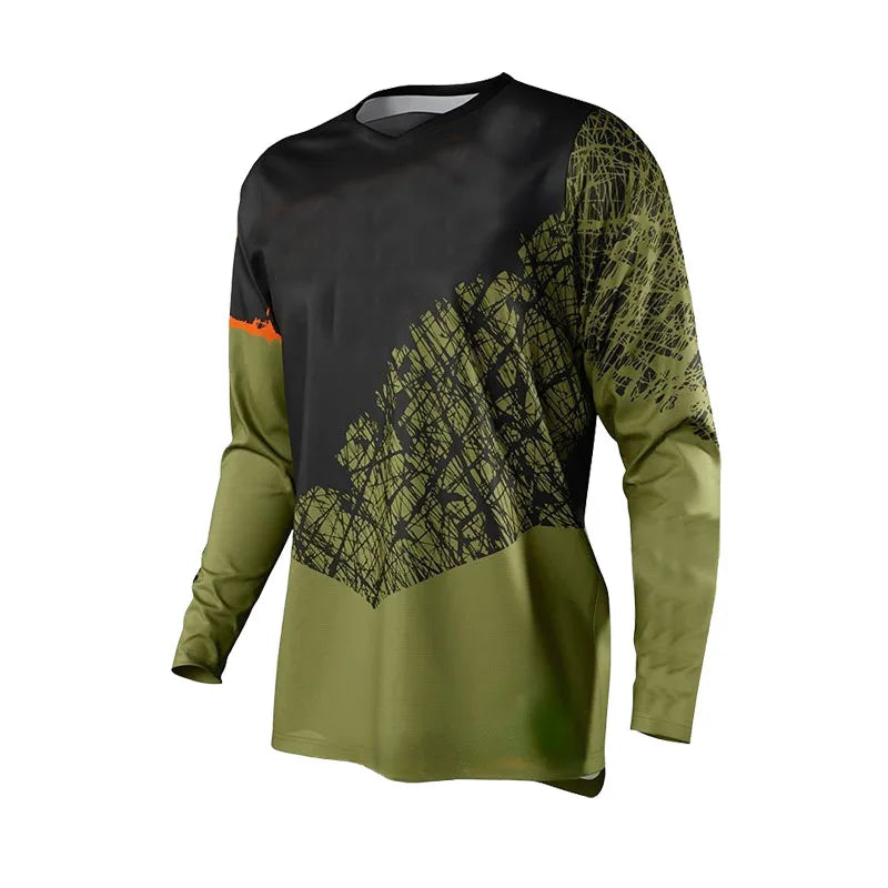 Maglia da motocross traspirante ad asciugatura rapida, maniche lunghe, unisex, da fuoristrada MX e ciclismo da gara