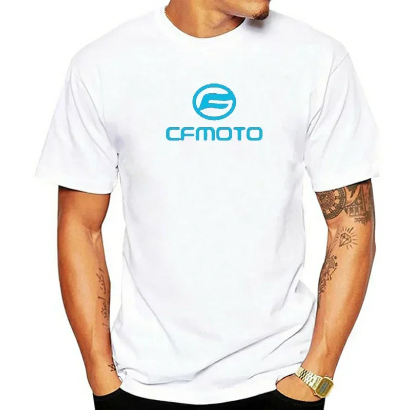 Motorcycle Graphic Cotton T-Shirt – Oversized Casual Tee for Riders