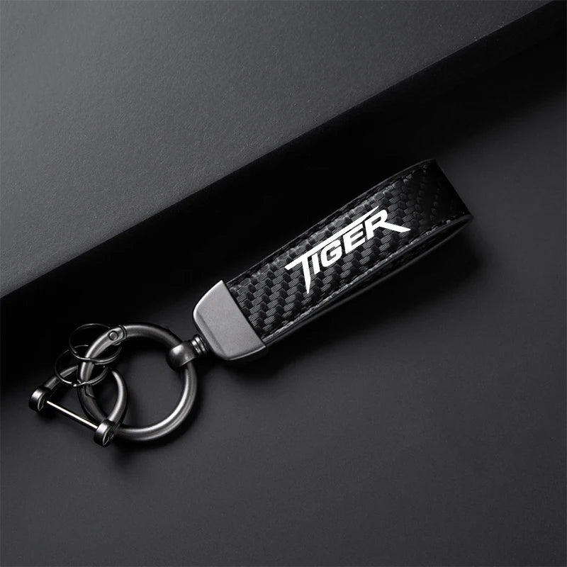 Carbon-Fiber-Style Motorcycle Keychain